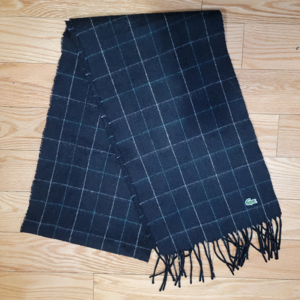 Lacoste Scarf Wool Dark Checkered Scarf